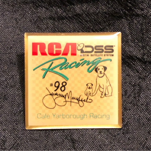 Vintage 1995 RCA Cale Yarborough Racing Jeremy Mayfield #98 NASCAR Pinback Pin - Picture 1 of 7